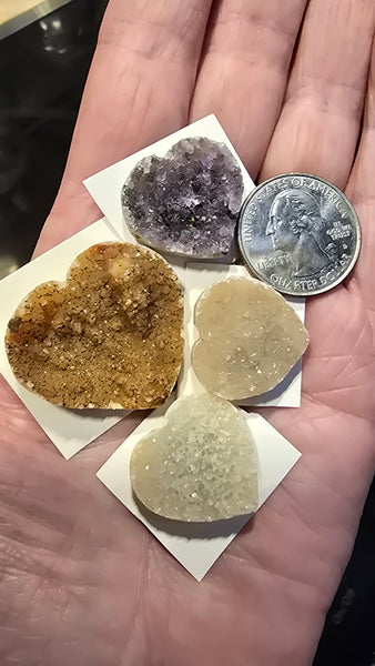 Uruguay mix amethyst crystal hearts