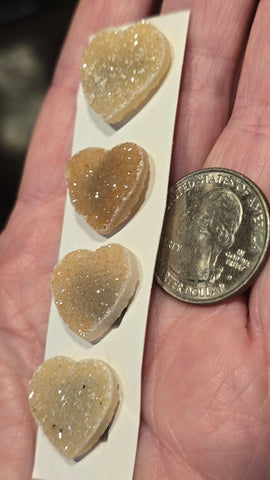 Uruguay druzy crystal hearts minis