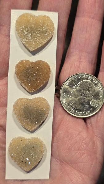 Uruguay druzy crystal hearts minis