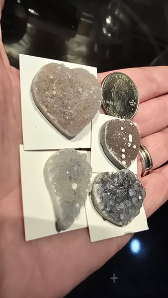 Uruguay amethyst crystal hearts & wing