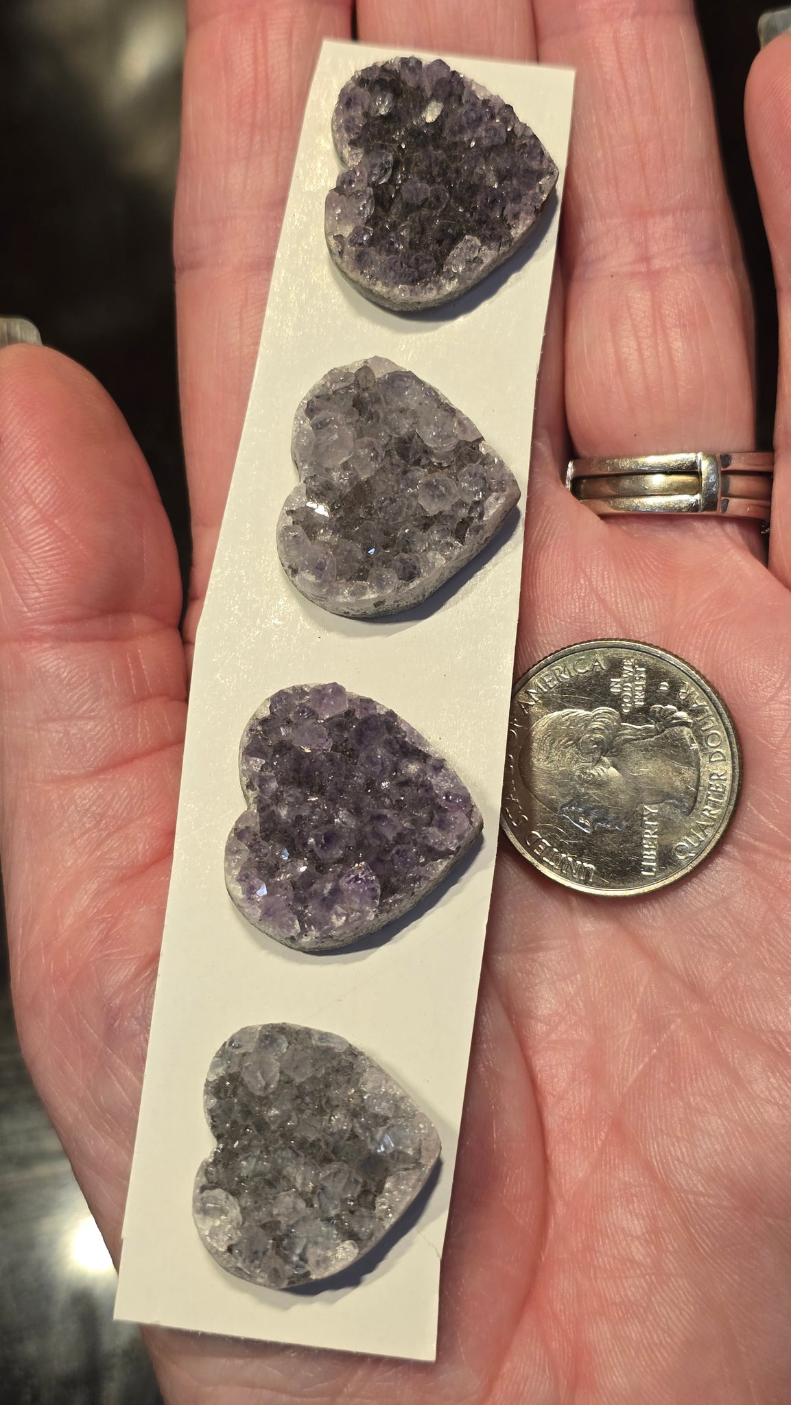Uruguay amethyst crystal hearts small