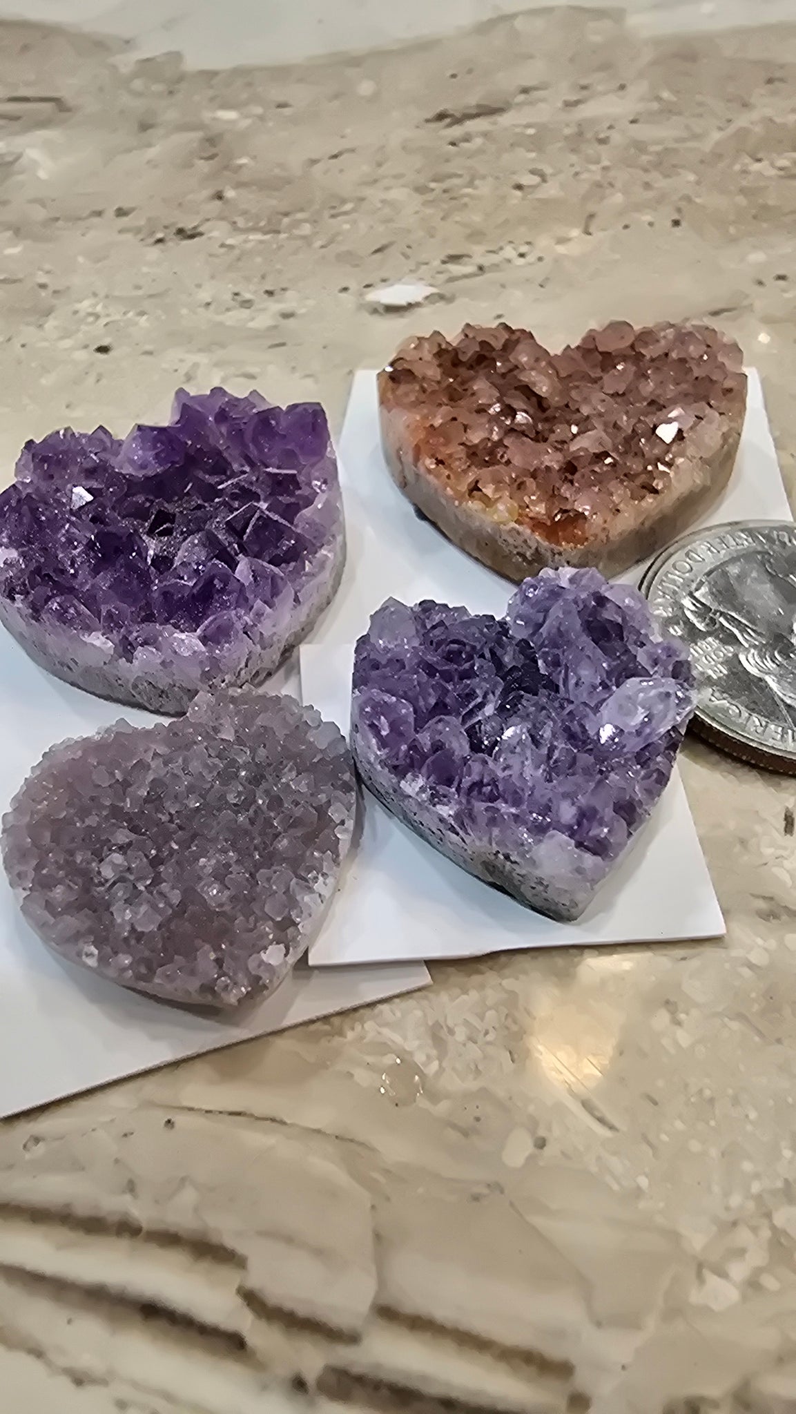 Uruguay amethyst crystal hearts