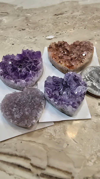 Uruguay amethyst crystal hearts