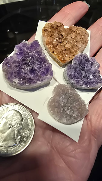 Uruguay amethyst crystal hearts