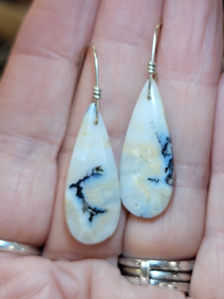 Dendritic opal earrings