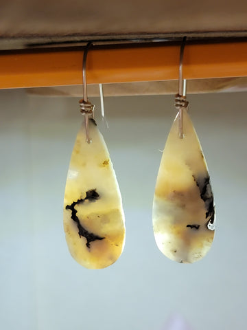 Dendritic opal earrings