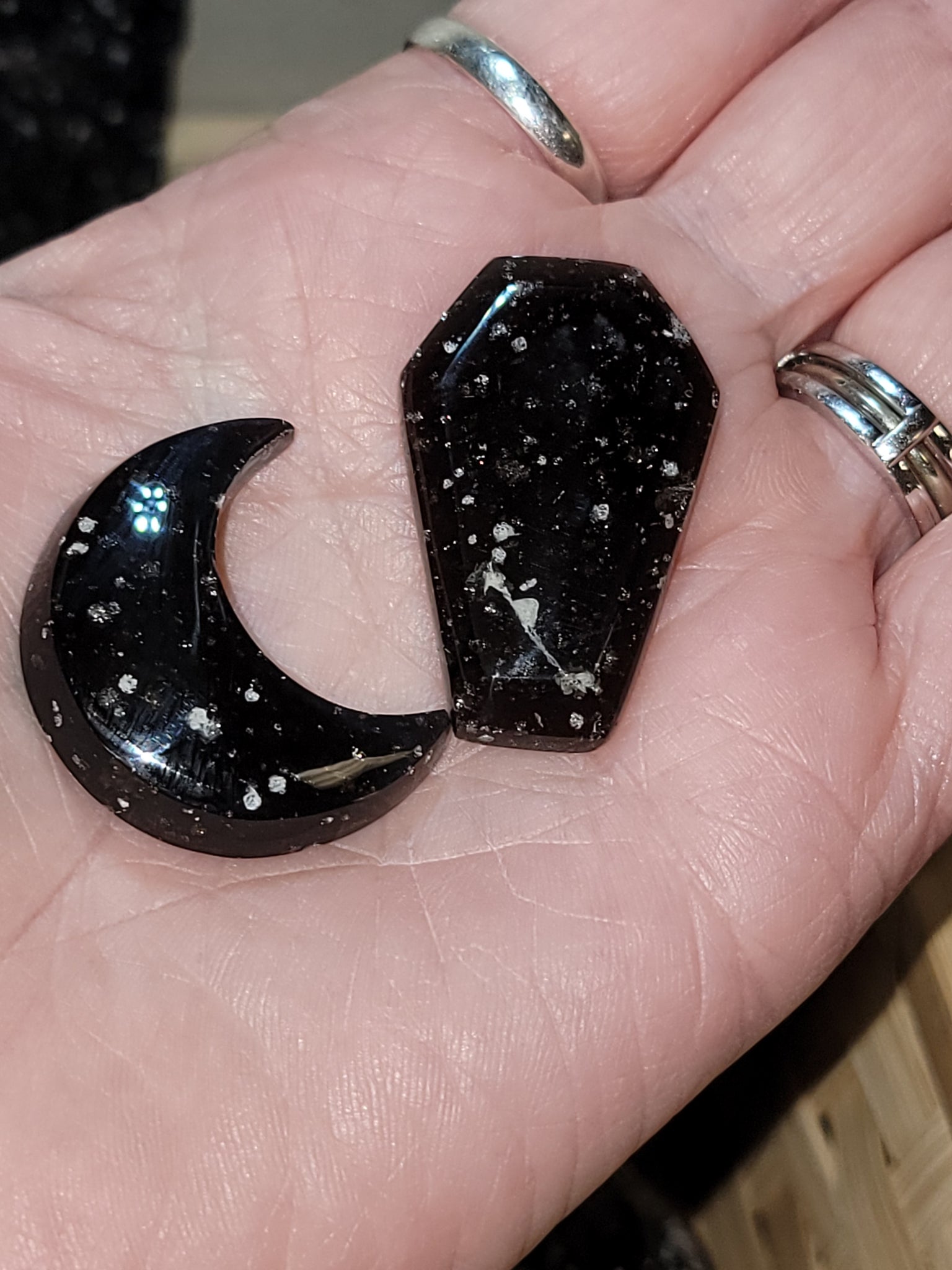 RARE Galaxy Obsidian Cabochon Carvings