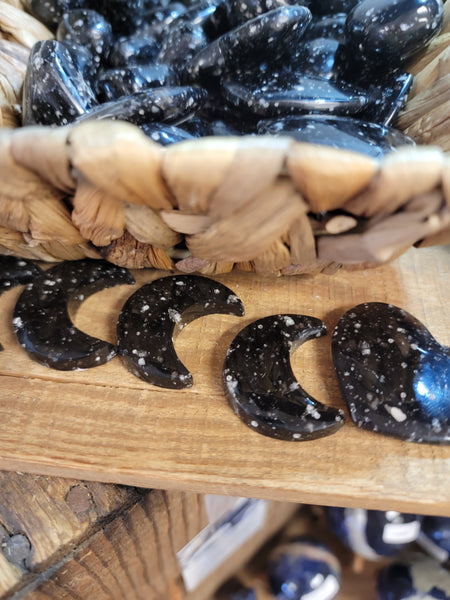 RARE Galaxy Obsidian Cabochon Carvings