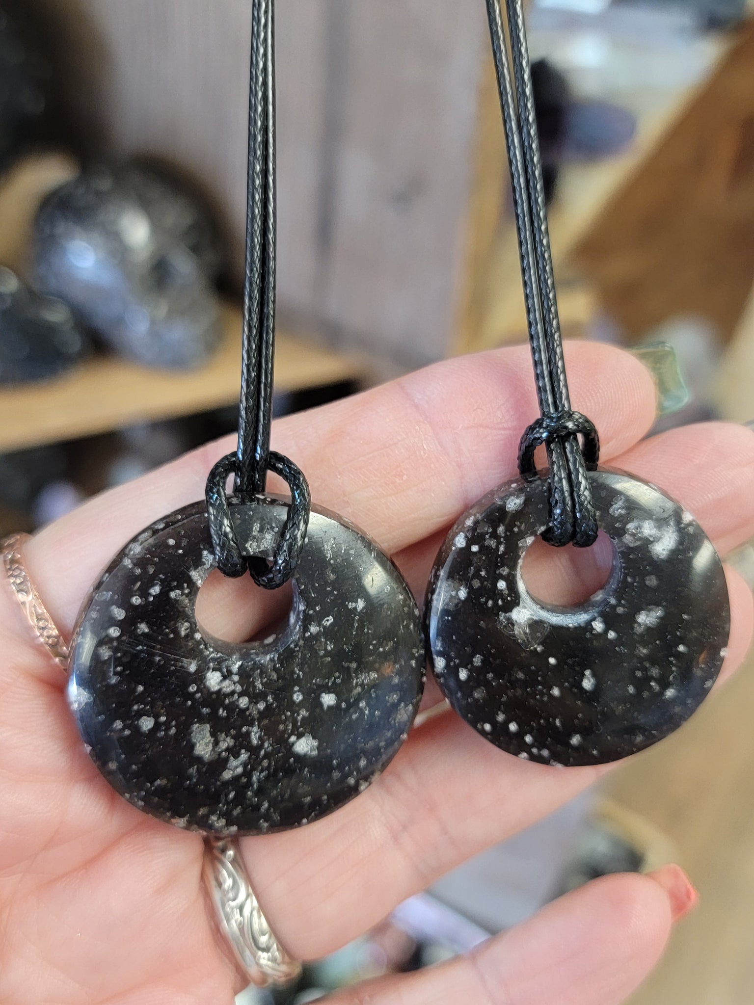 Galaxy Obsidian Circle Necklace
