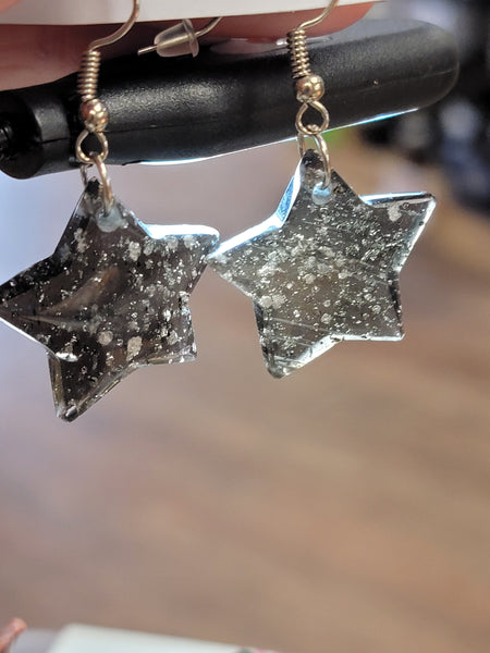 RARE Galaxy Obsidian (stainless steel) Earrings