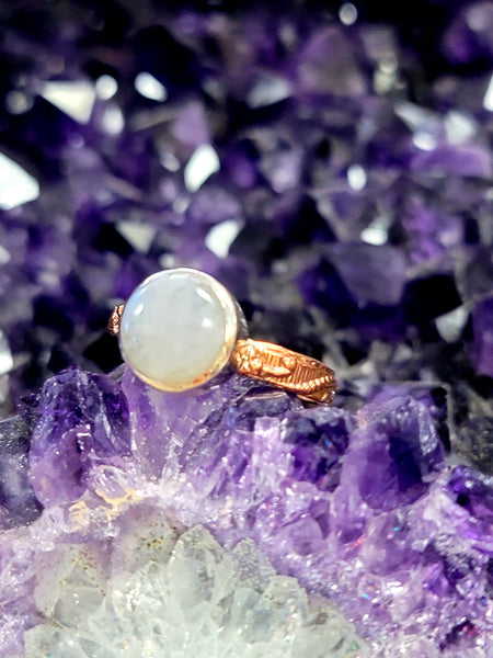 Moonstone in silver & copper size 7