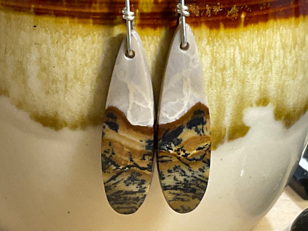 Picture Jasper Teardrop Earrings